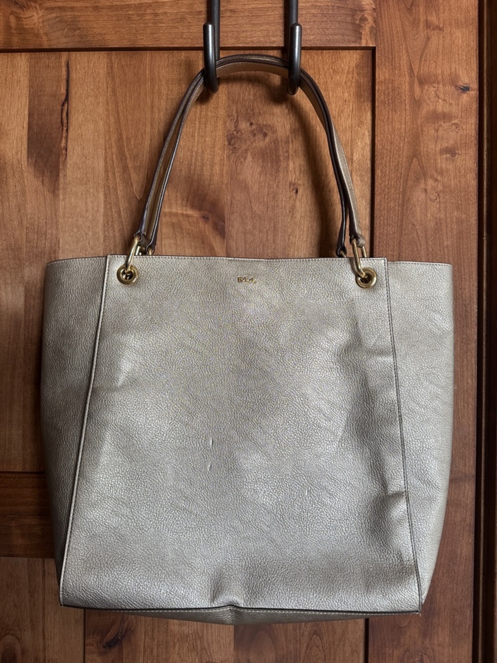 RLX Ralph Lauren Metallic Gold Tote with Dual Top Handles